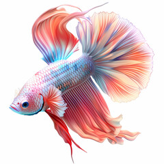 Fototapeta premium 3D fighting fish in white background vector image