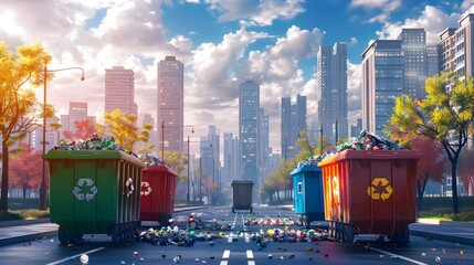 Optimized Recycling and Waste Management in a Smart City Skyline