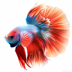 Fototapeta premium 3D fighting fish in white background vector image