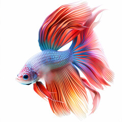 Fototapeta premium 3D fighting fish in white background vector image