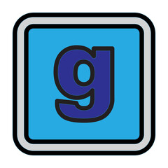 Obraz premium g Small Alphabet Vector Filled Icon Design