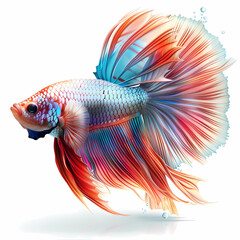 Fototapeta premium 3D fighting fish in white background vector image
