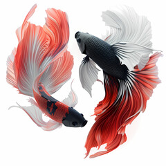 Fototapeta premium 3D fighting fish in white background vector image
