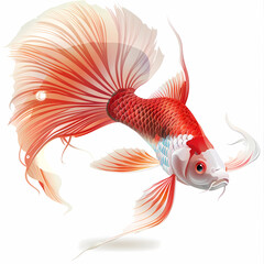 Fototapeta premium 3D fighting fish in white background vector image