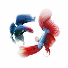 Obraz premium 3D fighting fish in white background vector image