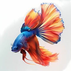 Fototapeta premium 3D fighting fish in white background vector image