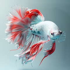 Obraz premium 3D fighting fish in white background vector image