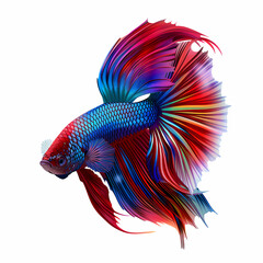 Fototapeta premium 3D fighting fish in white background vector image