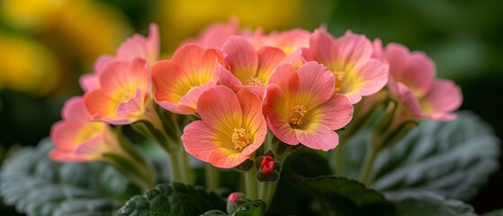 Vibrant Pink and Yellow Flowers in Bloom