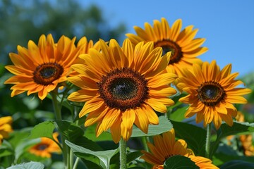 Fototapeta premium Sunflowers in Full Bloom