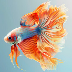 Fototapeta premium 3D fighting fish in white background vector image