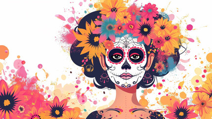 Happy Dia De Los Muertos Concept. Dia De Los Muertos Background.