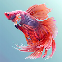 Fototapeta premium 3D fighting fish in white background vector image