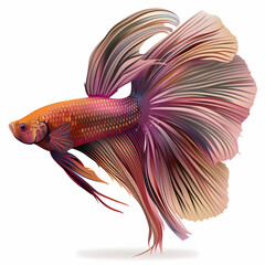 Fototapeta premium 3D fighting fish in white background vector image