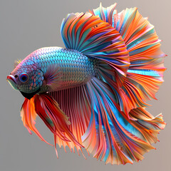 Fototapeta premium 3D fighting fish in white background vector image