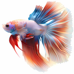 Fototapeta premium 3D fighting fish in white background vector image