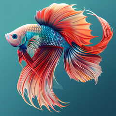 Obraz premium 3D fighting fish in white background vector image