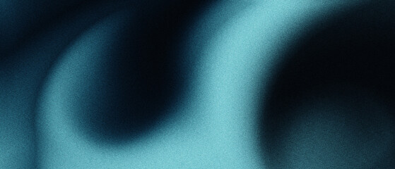 Abstract Noisy Cyan Colored Grainy Gradient Background Blurry Noise Trendy Grain Backgrounds For Banner, Poster, Wallpaper, Backdrop, Presentation