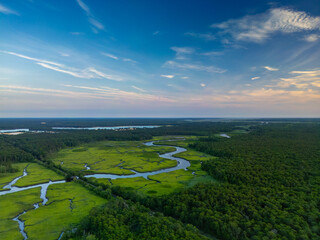 Aerial photo of the Manumuskin River in south New Jersey. 