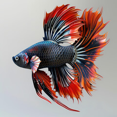 Fototapeta premium 3D fighting fish in white background vector image