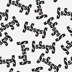 Obraz premium Seamless pattern with hand drawn letters. Vector illustration for design of prints on fabrics, covers, wallpapers