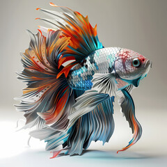 Fototapeta premium 3D fighting fish in white background vector image