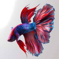 Fototapeta premium 3D fighting fish in white background vector image