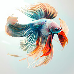 Obraz premium 3D fighting fish in white background vector image