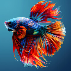 Fototapeta premium 3D fighting fish in white background vector image