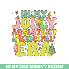 In my jolly assistant principal  Christmas era groovy retro, Merry Christmas retro designs