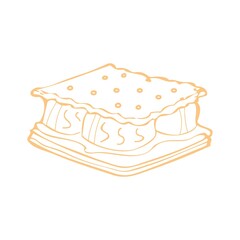 Smores clip art design on plain white transparent isolated background for card, shirt, hoodie, sweatshirt, apparel, tag, mug, icon, poster or badge