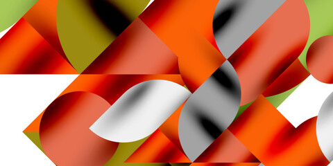 Shadow effect shiny circles and round triangles geometric modern art. Vector Illustration For Wallpaper, Banner, Background, Card, Book Illustration, landing page