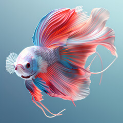 Fototapeta premium 3D fighting fish in white background vector image