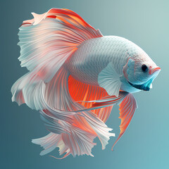Fototapeta premium 3D fighting fish in white background vector image