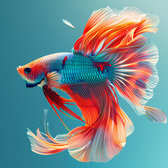 Fototapeta premium 3D fighting fish in white background vector image