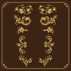 Vector set of calligraphic design elements. Can be used for invitations, congratulation