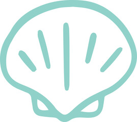 Seashell beach clip art design on plain white transparent isolated background for card, shirt, hoodie, sweatshirt, apparel, tag, mug, icon, poster or badge