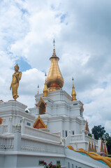 Fototapeta premium Buddhist temple at Nobo Shalbon Bihar (New Shalbon Bihar), Kotbari, Cumilla, Bangladesh. It has been built on about two and a half acres of hilly land in the Kotbari area of Cumilla.