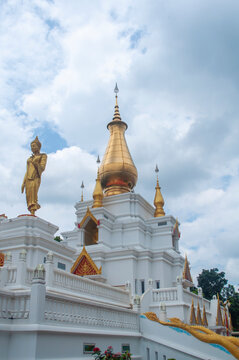 Buddhist temple at Nobo Shalbon Bihar (New Shalbon Bihar), Kotbari, Cumilla, Bangladesh. It has been built on about two and a half acres of hilly land in the Kotbari area of Cumilla.