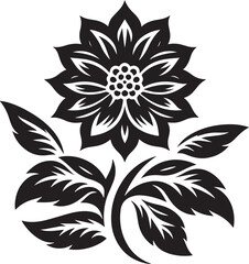 Delicate Flower Silhouette: A Stunning Outline of Nature's Beauty, Capturing the Grace and Elegance of Blossoms in Soft, Flowing Contours, Symbolizing Growth, Renewal, and Natural Harmony