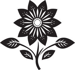 Delicate Flower Silhouette: A Stunning Outline of Nature's Beauty, Capturing the Grace and Elegance of Blossoms in Soft, Flowing Contours, Symbolizing Growth, Renewal, and Natural Harmony