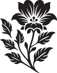 Delicate Flower Silhouette: A Stunning Outline of Nature's Beauty, Capturing the Grace and Elegance of Blossoms in Soft, Flowing Contours, Symbolizing Growth, Renewal, and Natural Harmony