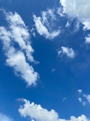 cloudy blue sky on a hot day, suitable for the background, deep blue color, clean sky
