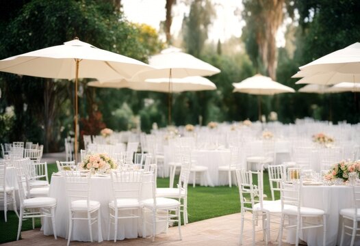 venue grass curved in white chairs lawn plants california potted step dais garden umbrellas chair dding