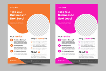 Corporate creative colorful business flyer template design set, abstract business flyer, vector...
