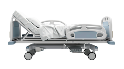 Hospital bed on transparent background