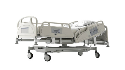 Hospital bed on transparent background
