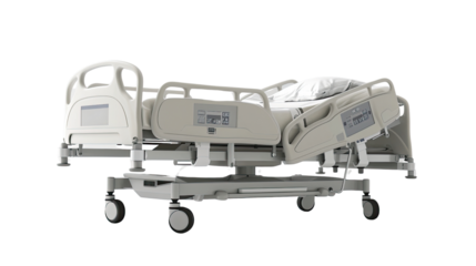 Hospital bed on transparent background