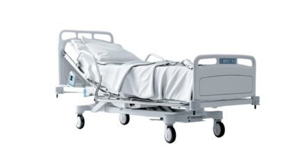 Hospital bed on transparent background
