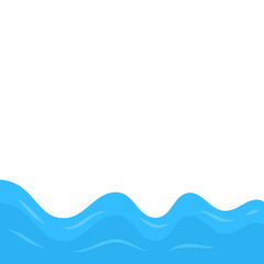 Blue wave Water flat vector 